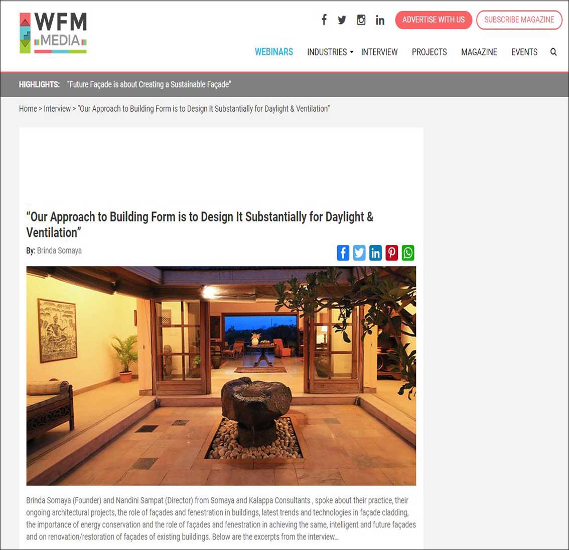 Our Approach to Building Form is to Design It Substantially for Daylight & Ventilation - WFM media